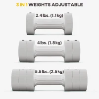 Soozier 11lbs Adjustable Dumbbell Set of Two, Hand Weights with 12 Weight Plates and Non-Slip Handles, for Men and Women, Home Gym Workout, White(m-4)