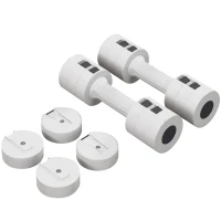 Soozier 11lbs Adjustable Dumbbell Set of Two, Hand Weights with 12 Weight Plates and Non-Slip Handles, for Men and Women, Home Gym Workout, White(m-11)