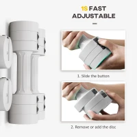 Soozier 11lbs Adjustable Dumbbell Set of Two, Hand Weights with 12 Weight Plates and Non-Slip Handles, for Men and Women, Home Gym Workout, White(m-5)