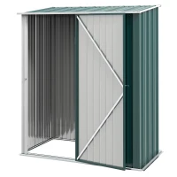Outsunny 5' x 3' Outdoor Storage Shed, Steel Garden Shed with Single Lockable Door, Tool Storage Shed for Backyard, Green(m-2)