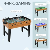Soozier 43'' 4-in-1 Multi-Gaming Table, Tabletop Billiards Hockey Table Tennis Foosball Game, Easy Set up for Whole Family(m-4)