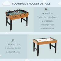 Soozier 43'' 4-in-1 Multi-Gaming Table, Tabletop Billiards Hockey Table Tennis Foosball Game, Easy Set up for Whole Family(m-6)