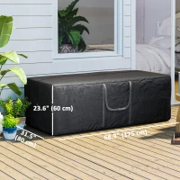 Outsunny 840L Outdoor Patio Cushion Storage Bag, UPF30+, Waterproof 600D Oxford Heavy Duty Furniture Storage Bag, Black(m-3)