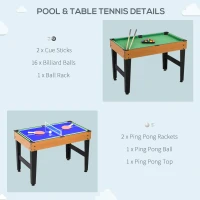 Soozier 43'' 4-in-1 Multi-Gaming Table, Tabletop Billiards Hockey Table Tennis Foosball Game, Easy Set up for Whole Family(m-5)