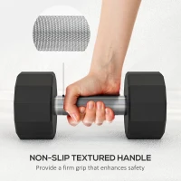 Soozier 2 x 22lbs Dumbbell Set, Rubber Weights Exercise Fitness Dumbbells with Non-Slip Handles, Anti-roll, for Women or Men Home Gym Workout(m-6)