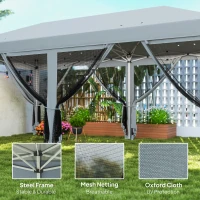 Outsunny 10' x 20' Pop Up Canopy Tent with Netting, Heavy Duty Instant Sun Shelter, Large Tents for Parties with Carry Bag for Outdoor, Garden, Patio, Gray(m-4)