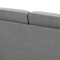 HOMCOM 2-Seat Sofa Two-Seater Couch with Armrests and Wood Legs for Living Room, Bedroom, Grey(m-10)