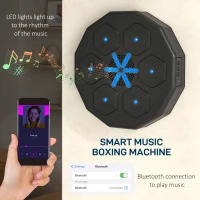Soozier Music Boxing Machine with Gloves and Bluetooth Connection, Wall Mounted LED Light Smart Music Boxing Machine for Adults Punching Beat Training Stress Relief(m-4)