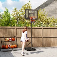 Soozier Basketball Hoop Outdoor, 4.6-10ft Portable Basketball Goal with Wheels and 43" Backboard, for Teenagers Youth Adults(m-10)