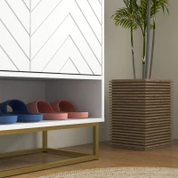 HOMCOM Entryway Shoe Cabinet, Shoe Storage Cabinet with Adjustable Shelf for 12 Pairs of Shoes, White(m-10)