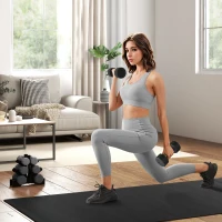 Soozier 2 x 22lbs Dumbbell Set, Rubber Weights Exercise Fitness Dumbbells with Non-Slip Handles, Anti-roll, for Women or Men Home Gym Workout(m-1)