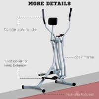 Soozier Upright Elliptical Trainer, Air Walker Exercise Machine with LCD Monitor for Aerobic Exercise, Gazelle Glider for Home, 242lbs Capacity, Grey(m-7)