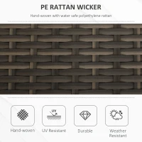 Outsunny 2-In-1 Outdoor PE Rattan Storage Bench, 29 Gallon Patio Wicker Furniture, Basket Box with Handles and Cushion Cream(m-4)