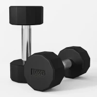 Soozier 2 x 22lbs Dumbbell Set, Rubber Weights Exercise Fitness Dumbbells with Non-Slip Handles, Anti-roll, for Women or Men Home Gym Workout(m-9)