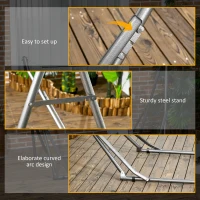 Outsunny Portable Hammock Stand, 2-in-1 Hammock Net Stand and Hanging Space, Patio, Garden, Yard, Black(m-6)