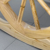 Outsunny Patio Wooden Rocking Chair, Wagon Outdoor Rocker Chair with Slatted Design and Wheel Armrests for Garden, Natural(m-10)