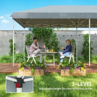 Outsunny 10' x 20' Pop Up Canopy Tent Gazebo with Removable Mesh Sidewall Netting, Carry Bag for Backyard Patio Outdoor, Grey(m-7)