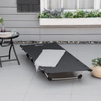 Outsunny Lightweight Camping Cot, Aluminium Portable Folding Bed w/ Strong Support 331 lbs and Carry Bag for Camping, Black(m-8)