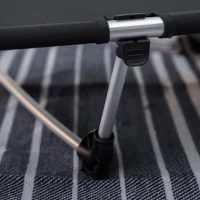 Outsunny Lightweight Camping Cot, Aluminium Portable Folding Bed w/ Strong Support 331 lbs and Carry Bag for Camping, Black(m-10)