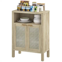 HOMCOM Sideboard Buffet Cabinet with Storage, Modern Accent Cabinet with Adjustable Shelf, Coffee Bar Cabinet, Natural(m-1)