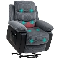 HOMCOM Power Lift Recliner Chair with Massage and Heat for Elderly, Electric Lift Chair with Remote Controllers(m-11)