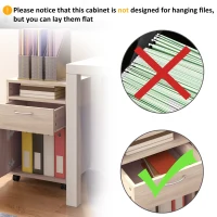 HOMCOM 24" Small Filing Cabinet with Open Compartment, Drawer and Wheels, Home Office Storage Cabinet, Oak(m-7)