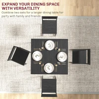 HOMCOM Dining Table Set, Industrial Dining Set for 2, Kitchen Table and Chairs for Small Space, Dining Room Table with Chairs(m-7)