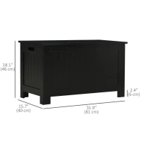 HOMCOM Large Storage Box Storage Trunk Cabinet Container with Lid and 2 Safety Hinges, Black(m-3)