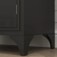 HOMCOM Freestanding Storage Cabinet, Kitchen Pantry Cabinet with 2 Shelves, 4 Doors for Dining Room, Black(m-10)