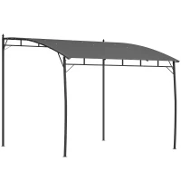 Outsunny 10' x 10' Outdoor Pergola Gazebo, Garden Sun Shade Shelter with Metal Frame for Porch, Patio, Deck, Backyard, Gray(m-11)