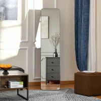 HOMCOM Full Length Mirror for Bedroom, Free Standing Dressing Mirror, Wall Mirror with Wood Frame, 15" x 61", Black(m-10)
