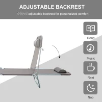 Outsunny Folding Chaise Lounge Chair, Pool Sun Tanning Chair, Outdoor Lounge Chair with 5-Position Reclining Back Brown(m-4)