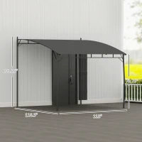Outsunny 10' x 10' Outdoor Pergola Gazebo, Garden Sun Shade Shelter with Metal Frame for Porch, Patio, Deck, Backyard, Gray(m-3)