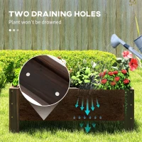 Outsunny 3.3 x 1.2 x 1.2 ft Garden Raised Bed Planter Grow Containers for Outdoor Patio Plant Flower Vegetable Pot, Carbonized(m-6)