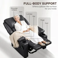 HOMCOM Power Lift Chair for Elderly, Faux Leather Recliner Sofa with Vibration Massage and Heat, Remote, Side Pockets, Black(m-9)