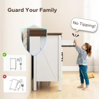 HOMCOM 59" Buffet Cabinet, Farmhouse Sideboard with Thick Top, 2 Barn Doors, 4 Drawers and 2 Adjustable Shelves, White(m-8)