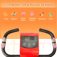 Soozier 3 in 1 Folding Exercise Bike, Foldable Stationary Bike with 8-Level Magnetic Resistance, Adjustable Seat, Red(m-4)