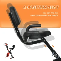 Soozier 3 in 1 Folding Exercise Bike, Foldable Stationary Bike with 8-Level Magnetic Resistance, Adjustable Seat, Red(m-5)