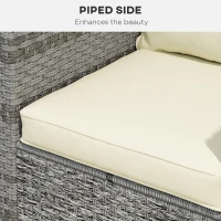 Outsunny Seat Cushion Back Pillows Replacement Set of 2, Patio Chair Cushions Set for Indoor Outdoor, Cream White(m-5)