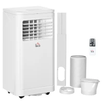 HOMCOM 8,000 BTU Portable Air Conditioner Fan w/ Remote for Rooms Up to 344 Sq. Ft., Evaporative Cooler AC Unit White(m-1)