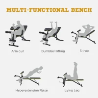 Soozier Adjustable Weight Bench, Sit Up Dumbbell Bench, Multi-Functional Purpose Hyper Extension Workout Bench with Adjustable Seat and Back Angle(m-4)
