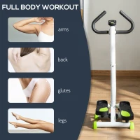 Soozier Twist Stepper Exercise Machine with Adjustable Resistance, LCD Screen - White & Green(m-7)