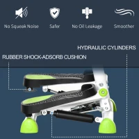 Soozier Twist Stepper Exercise Machine with Adjustable Resistance, LCD Screen - White & Green(m-5)