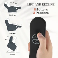 HOMCOM Power Lift Recliner Chair for Elderly, Electric Lift Chair with Massage and Heat, Remote Control, Gray(m-4)