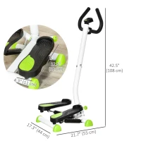 Soozier Twist Stepper Exercise Machine with Adjustable Resistance, LCD Screen - White & Green(m-3)