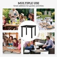 Outsunny Patio Dining Table for 4, Square Aluminum Outdoor Table for Garden Lawn Backyard, Black(m-6)