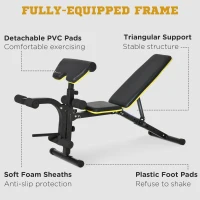 Soozier Adjustable Weight Bench, Sit Up Dumbbell Bench, Multi-Functional Purpose Hyper Extension Workout Bench with Adjustable Seat and Back Angle(m-6)