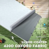 PawHut Large Metal Chicken Run with Waterproof & UV-Resistant Cover, Feeding Door, Hanging Feeder, Perch for 12-18 Chickens(m-6)