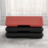 Soozier Adjustable Aerobic Stepper, 3-Level with Risers 4", 6", 8" Exercise Step Platform for Home Gym Fitness Workout, 330lbs Weight Capacity, Red(m-10)