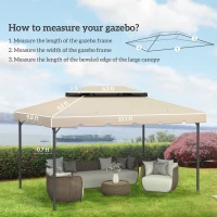 Outsunny Model 84C-101 or 84C-144 13' x 10' Gazebo Replacement Canopy, Gazebo Top with Double Vented Roof (TOP ONLY), White(m-3)